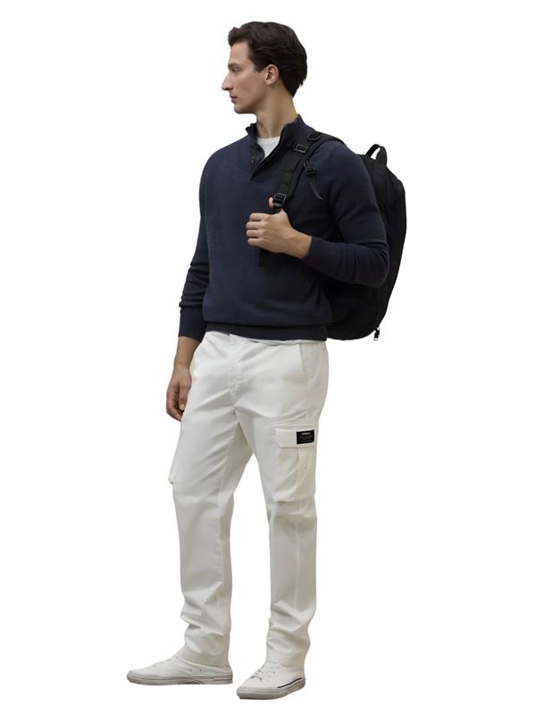 Ecoalf Maglione Cordia Blu Navy Frontale Intera