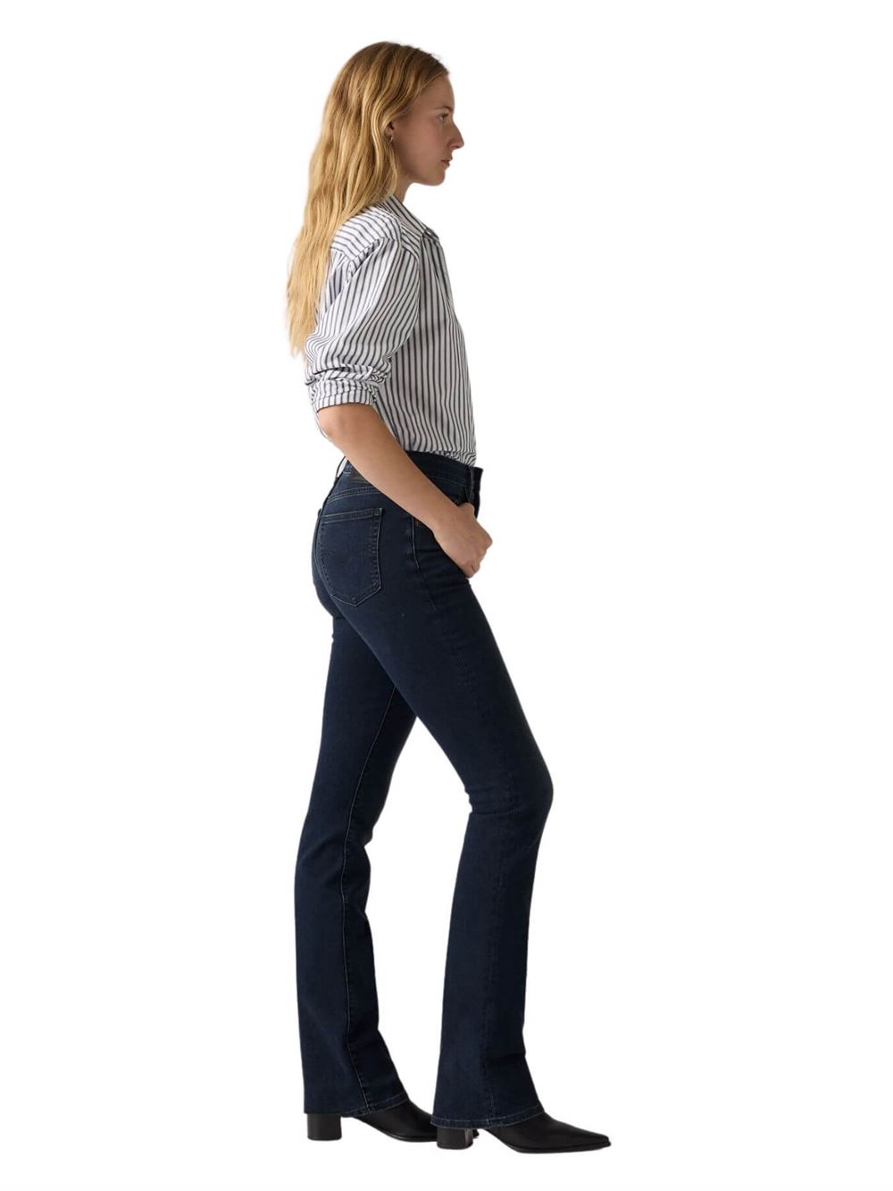 Levi's 725™ High Rise Bootcut Jeans Blue Stuck in the Sand Side