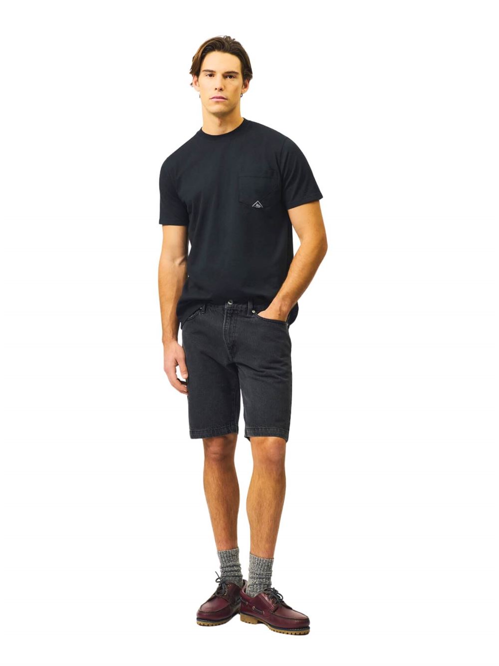 Roy Roger's Pocket Jersey T-shirt Black Frontal
