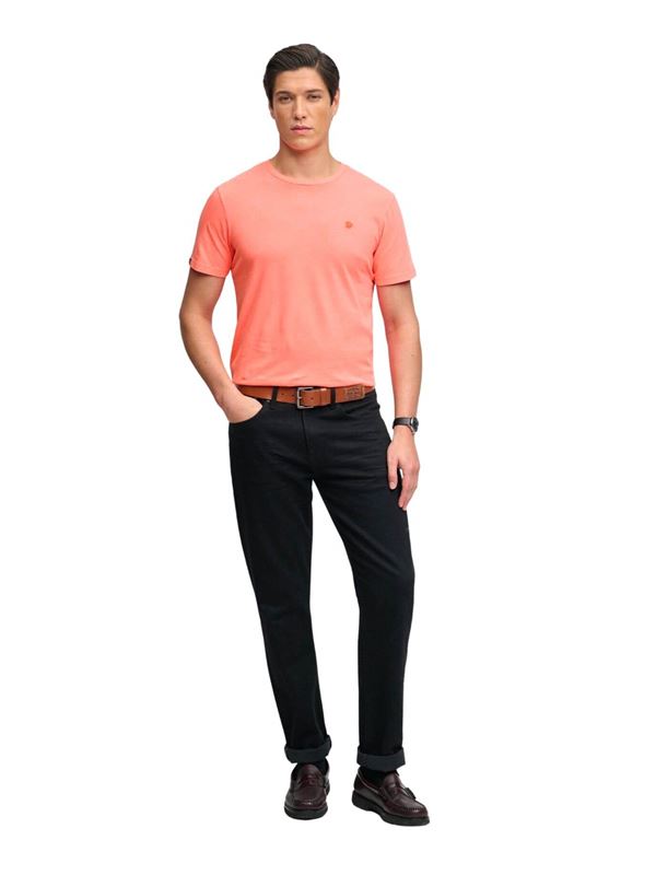 Superdry T-shirt Essential Neon Classica Arancione Fiamma Frontale Intera