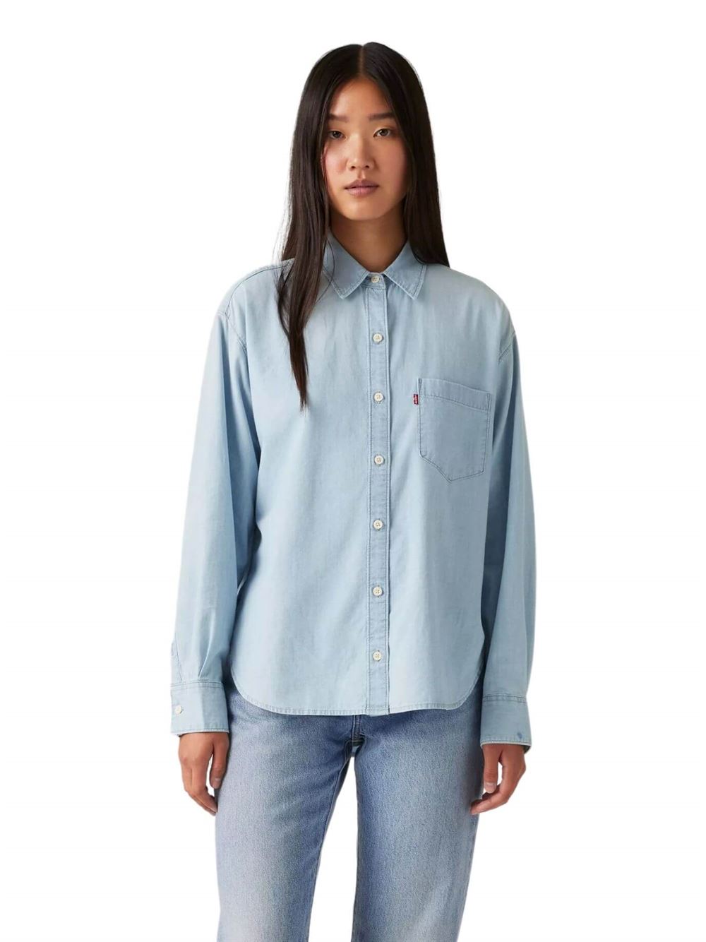 Levi's Harlie Boyfriend Shirt Where Is She Blue Frontal