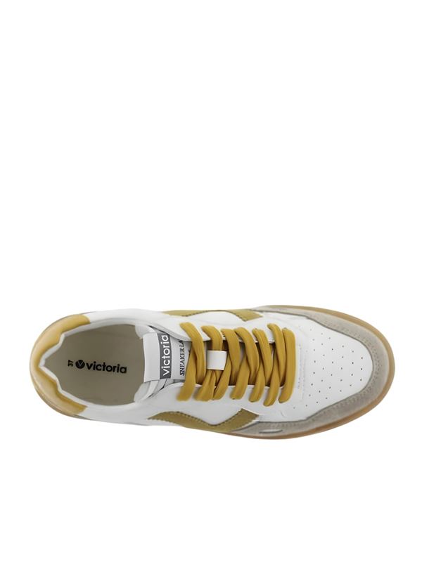 Victoria Sneakers Unisex Seul Effetto Pelle e Crosta di Cuoio Mostarda Alto