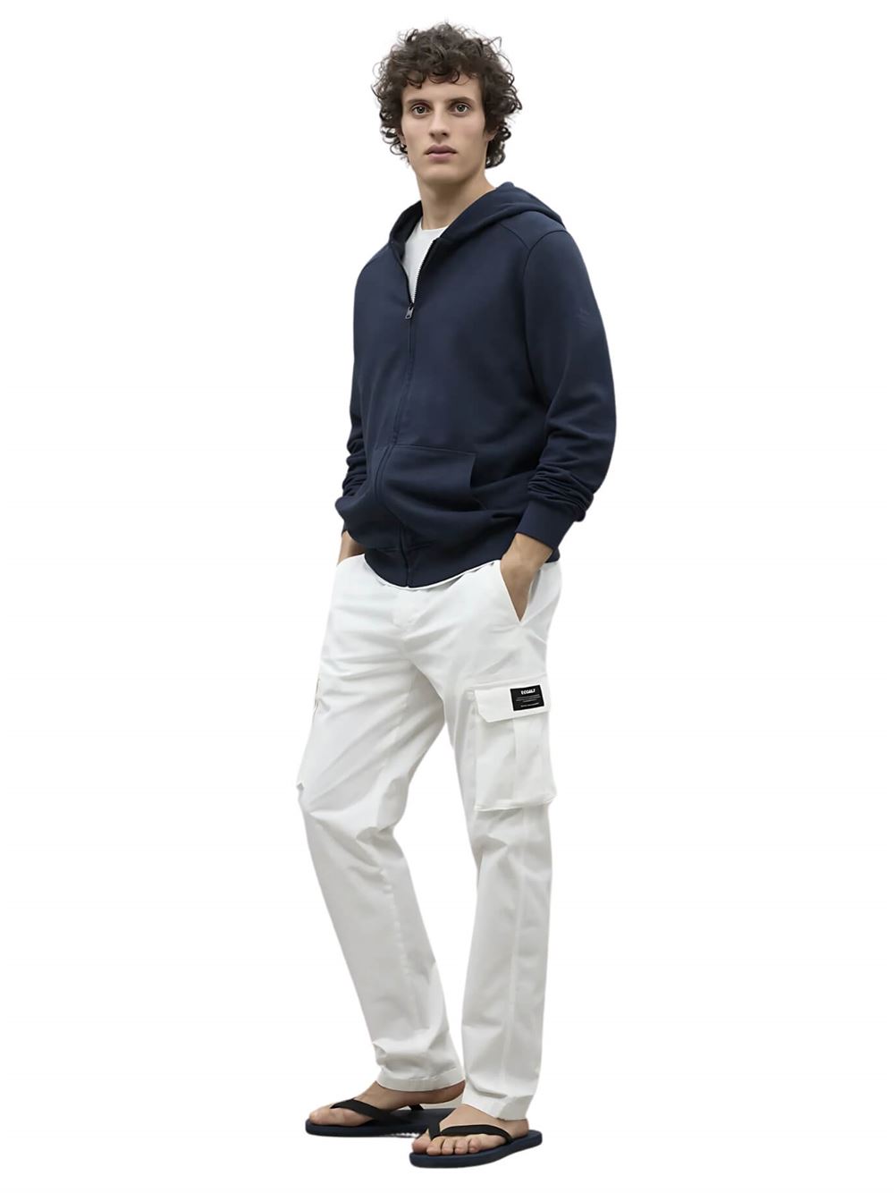 Ecoalf Pantaloni Ethicargo Bianco Laterale