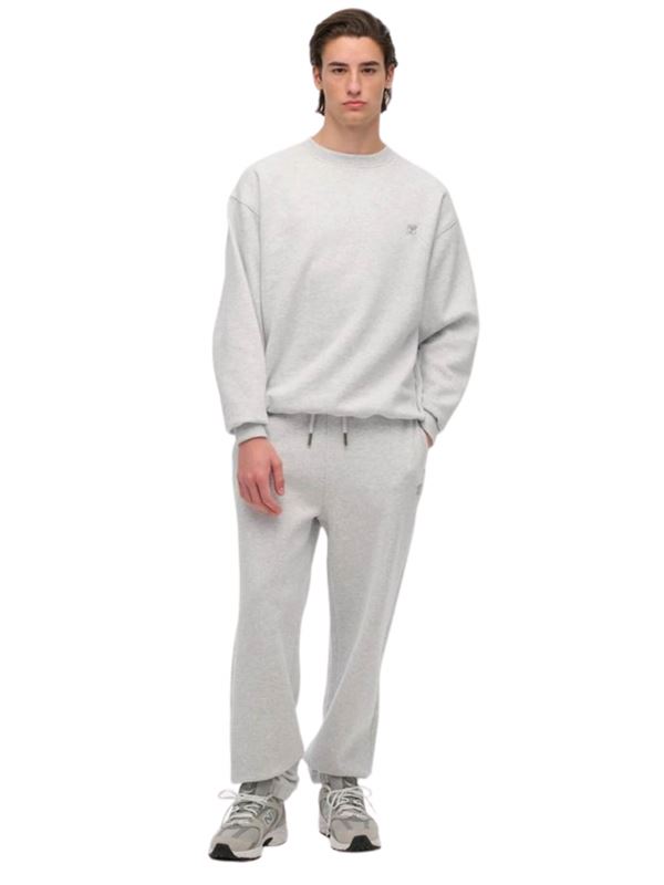 Superdry Felpa Blank Oversize Crewneck Cadet Grey Marl Frontale Intera
