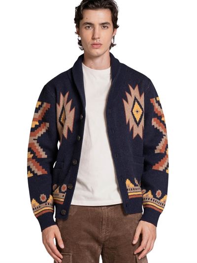 Impure Cardigan Sawyer Blu Navy Frontale