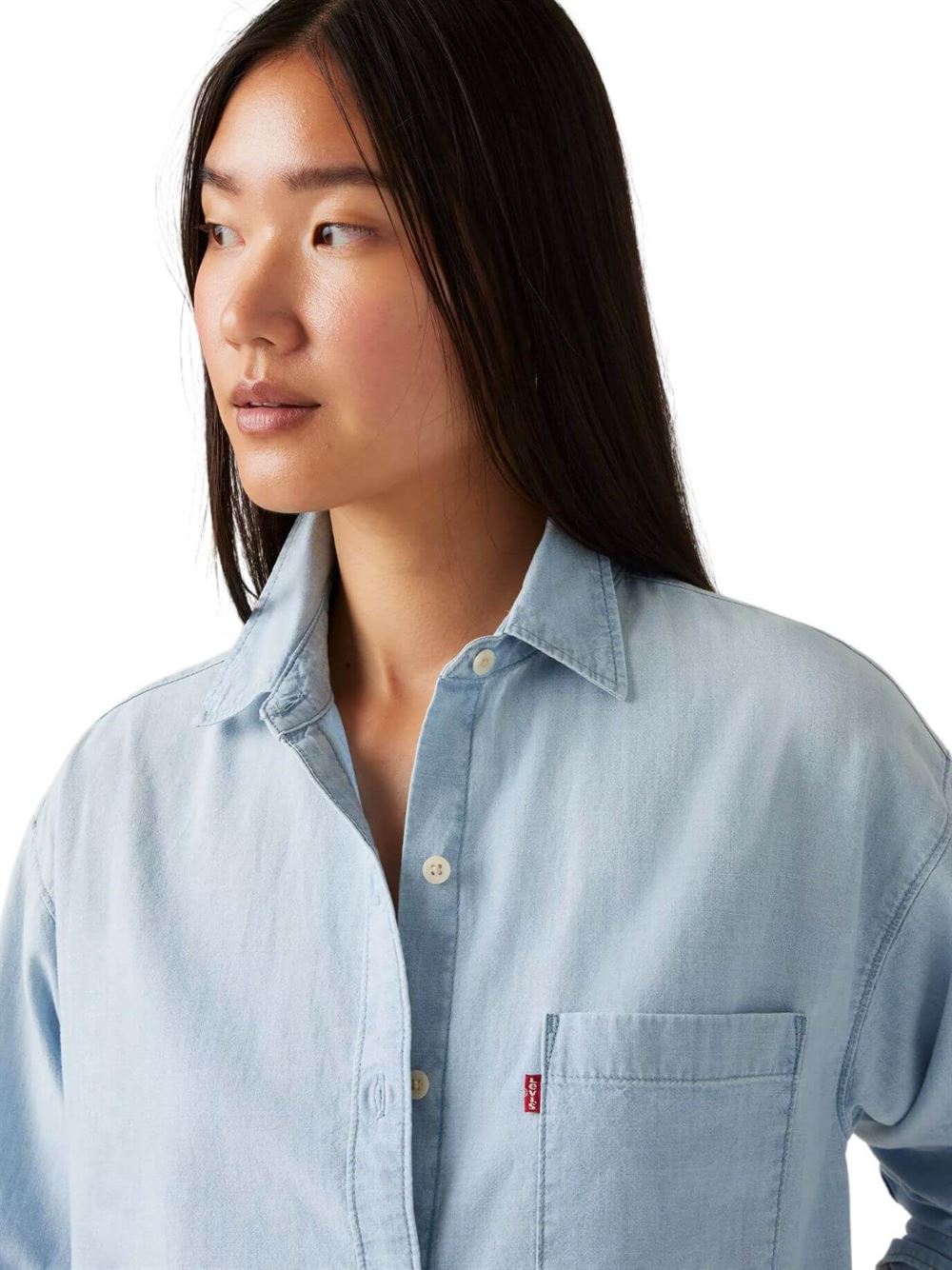 Levi's Harlie Boyfriend Shirt Where Is She Blue Detail