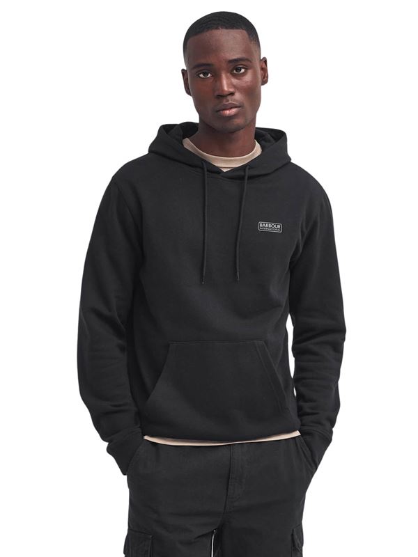 Barbour International Felpa Small Logo Hoodie Nero Frontale