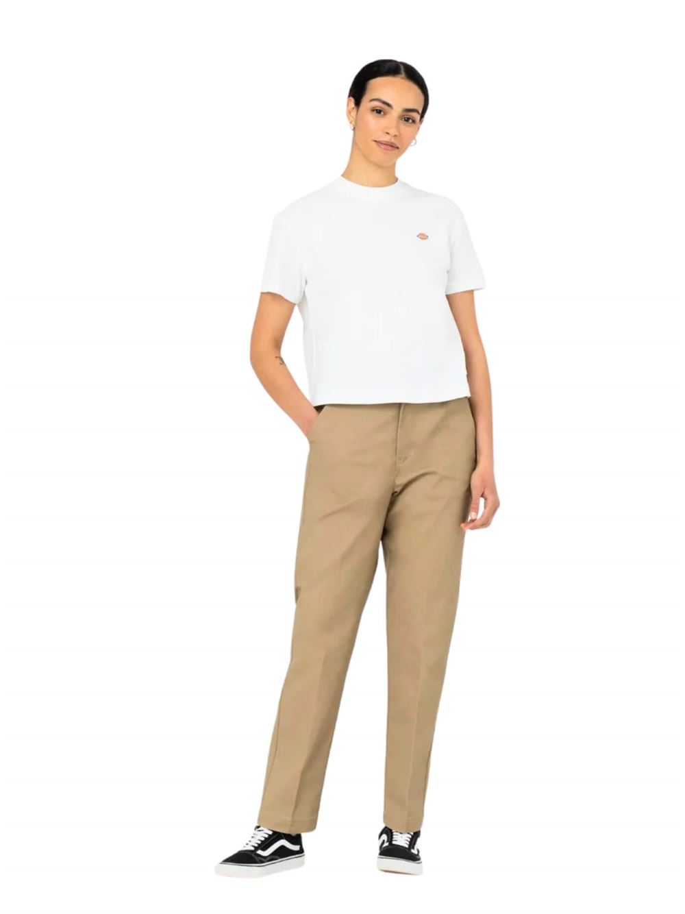 Dickies T-shirt Oakport Bianco Frontale Intera