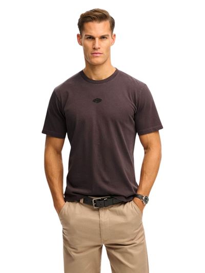 Superdry T-shirt Micro Logo Grigio Ardesia Scuro Frontale