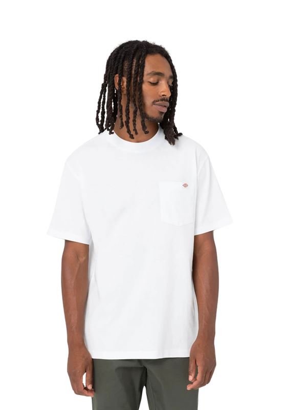 Dickies T-shirt Luray Pocket Tee Bianco Frontale