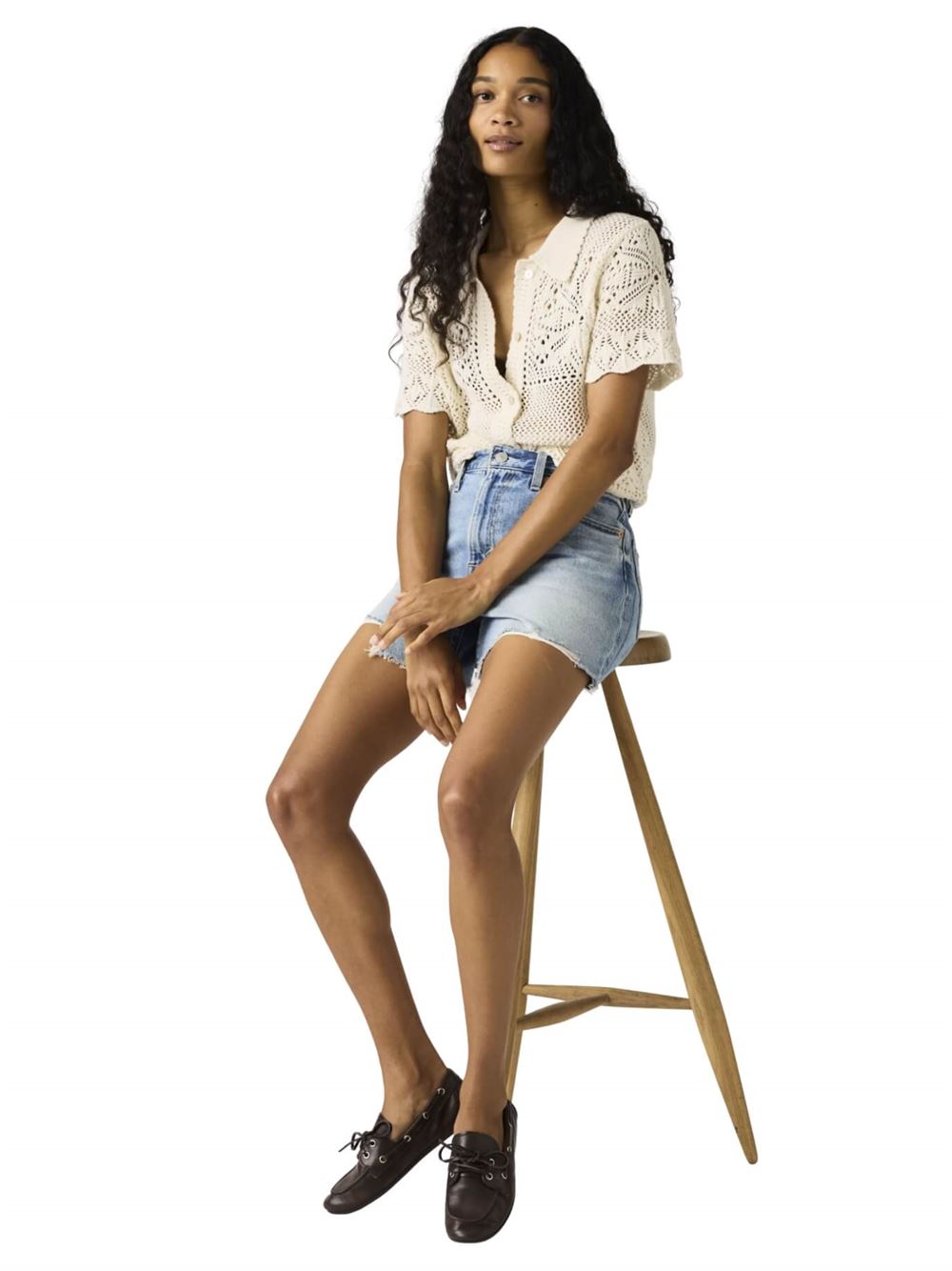 Levi's Camicia Susanna Floral Crochet Airone Frontale Intera
