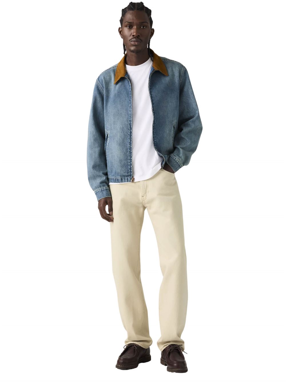 Levi’s Jeans 555™ Relaxed Straight Bianco Dreamy Stones Frontale Intera