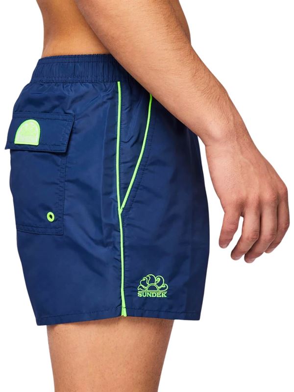 Sundek Costume da Bagno Corto Coltrane Blu Navy Lato