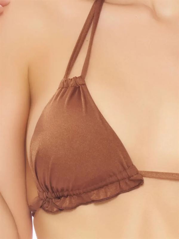 Miss Bikini Costume Satinato con Rouches SS25 Roma Dettaglio Top