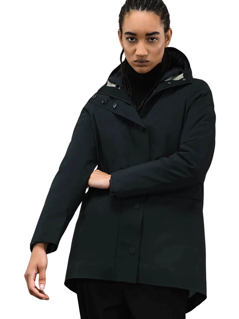 RRD Color Detachable Parka Wom Jkt Black Front