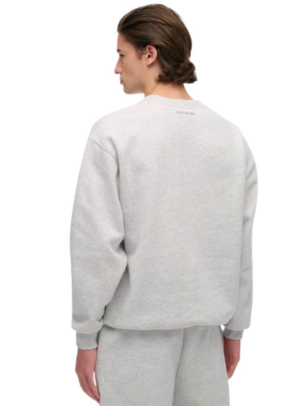 Superdry Felpa Blank Oversize Crewneck Cadet Grey Marl Retro