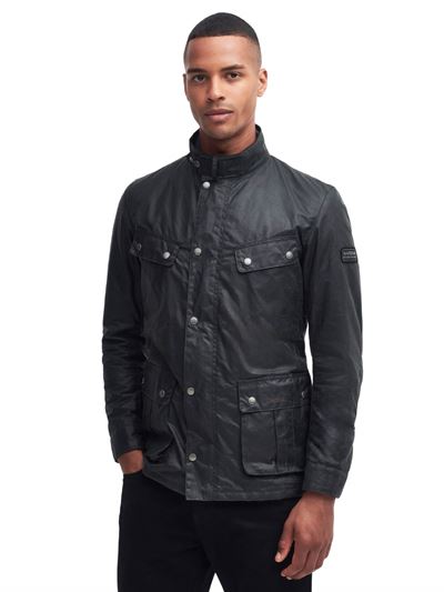 Barbour International Duke Waxed Jacket Sage Front