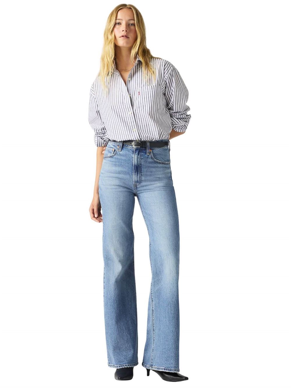 Levi's Ribcage Bell Jeans Next Saturday No Crease Blue Frontal