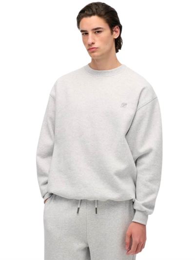 Superdry Felpa Blank Oversize Crewneck Cadet Grey Marl Frontale