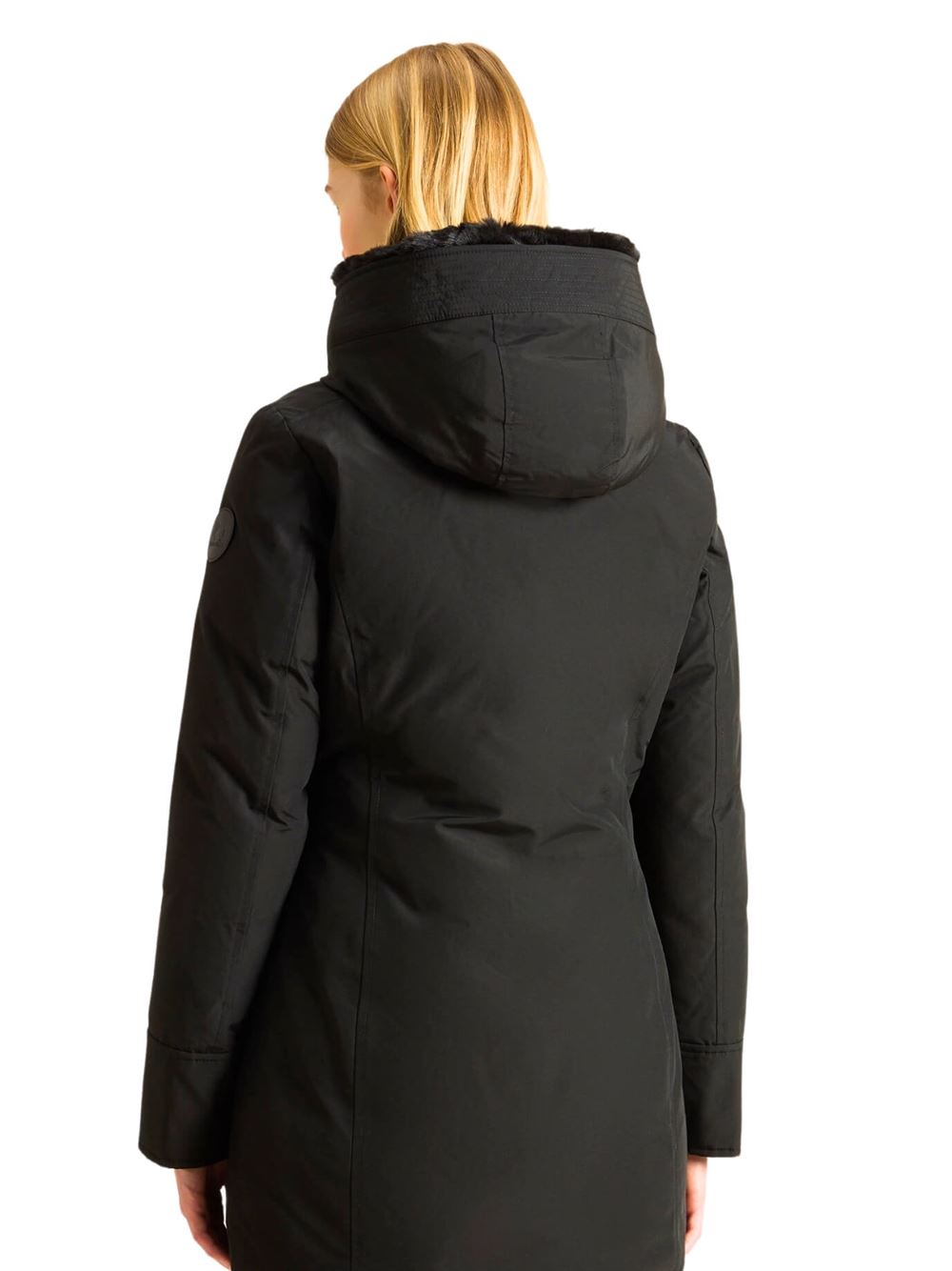 Woolrich Boulder Faux Fur Parka Black Back