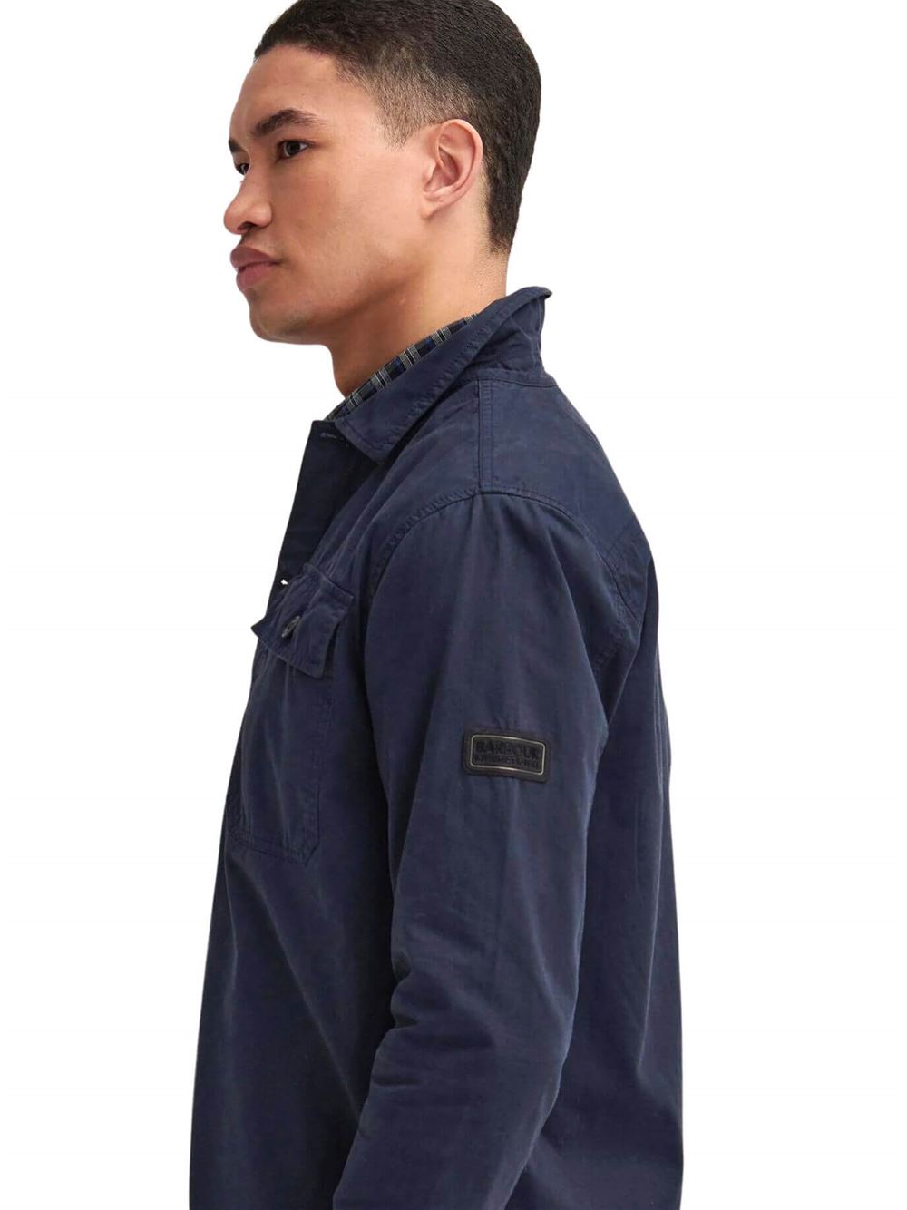 Barbour International Overshirt Arlo Blu Navy Lato