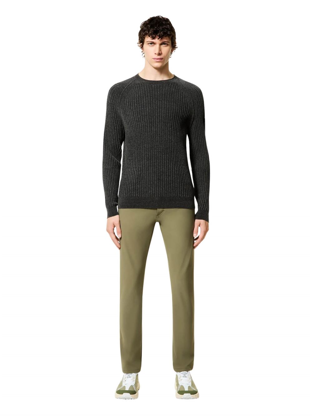 RRD Maglia Velvet Rave Round Knit Verde Bosco Frontale Intera