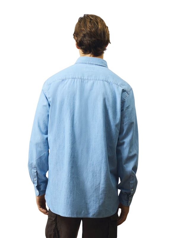 Roy Roger's Chambray Shirt Bleach Denim Back Detail