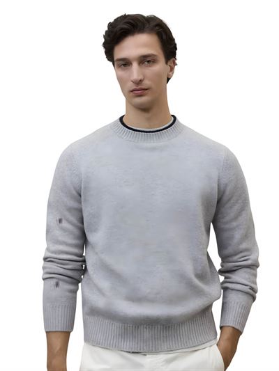 Ecoalf Maglione Marula Grigio Chiaro Frontale