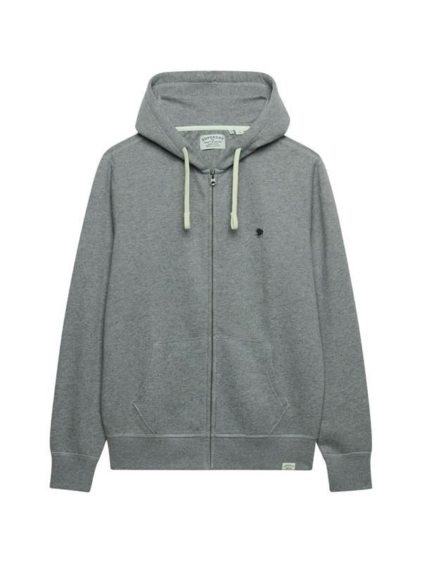 Superdry Felpa Monogram Embroidered Zip Hoodie Grigio Scuro