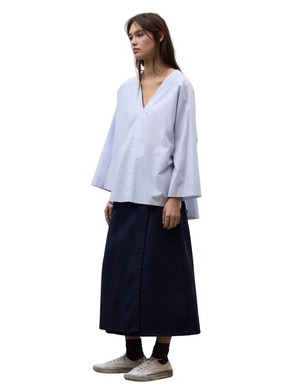 Ecoalf Camicia Pia Blu Cielo Frontale Intera