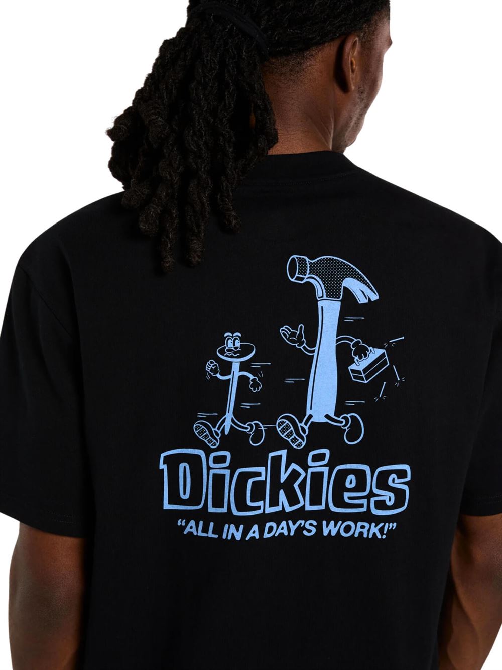 Dickies T-shirt Fairlawn Nero Dettaglio Retro