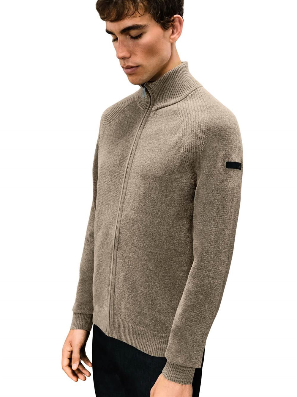 RRD Velvet Full Zip Knit Blue Black Front