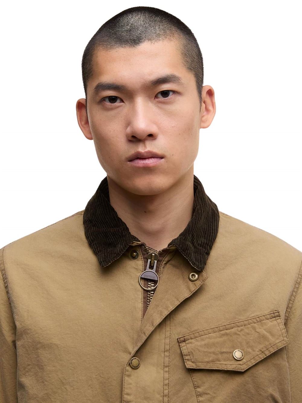 Barbour International Drifter Waxed Jacket Sand Detail