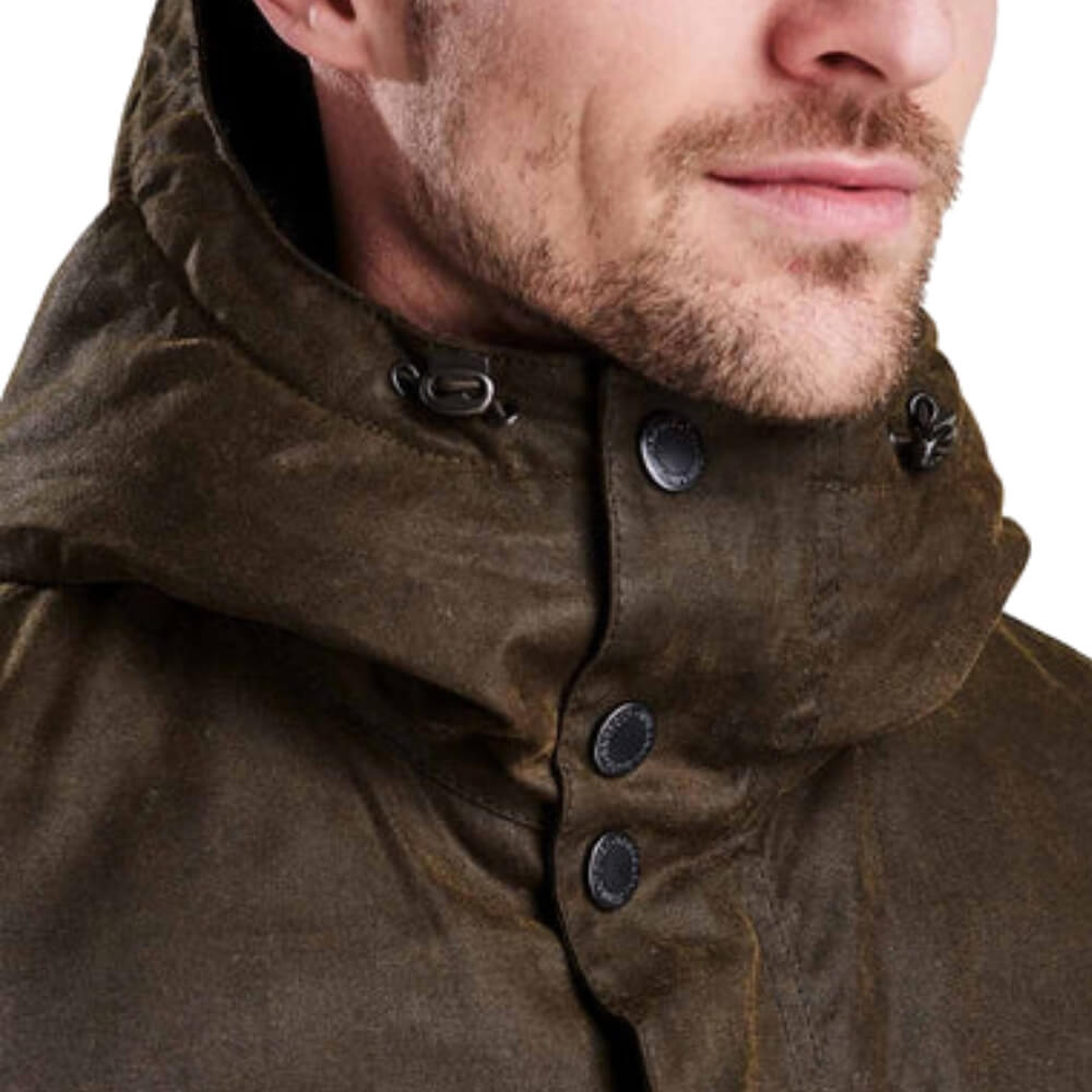 Barbour International Giacca Cerata Kevlar Verde Oliva Dettaglio