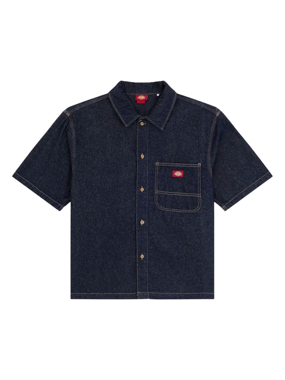Dickies Camicia Denim Short Sleeve Blu Denim Lavato