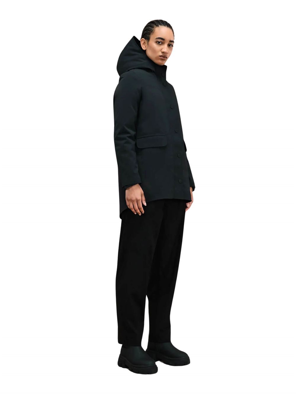 RRD Color Detachable Parka Wom Jkt Black Frontal