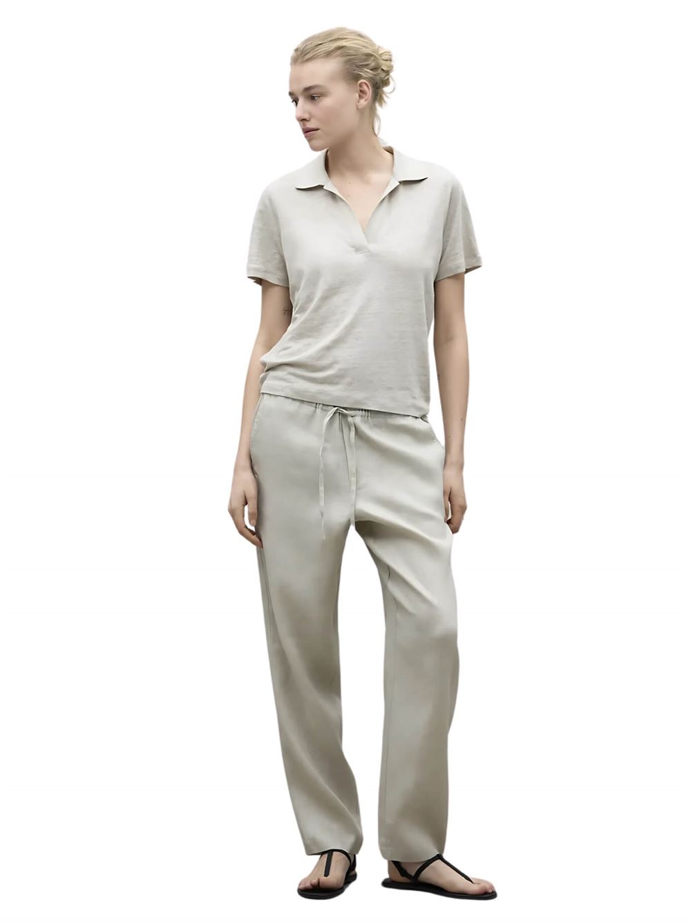 Ecoalf Pantaloni Indi Beige Frontale Intera