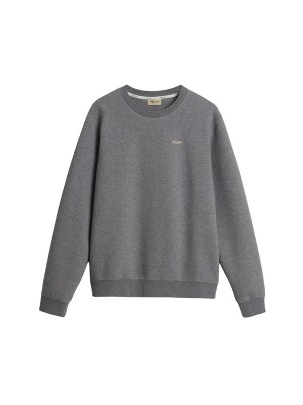 Woolrich Felpa Logo Interlock Carbone Melange