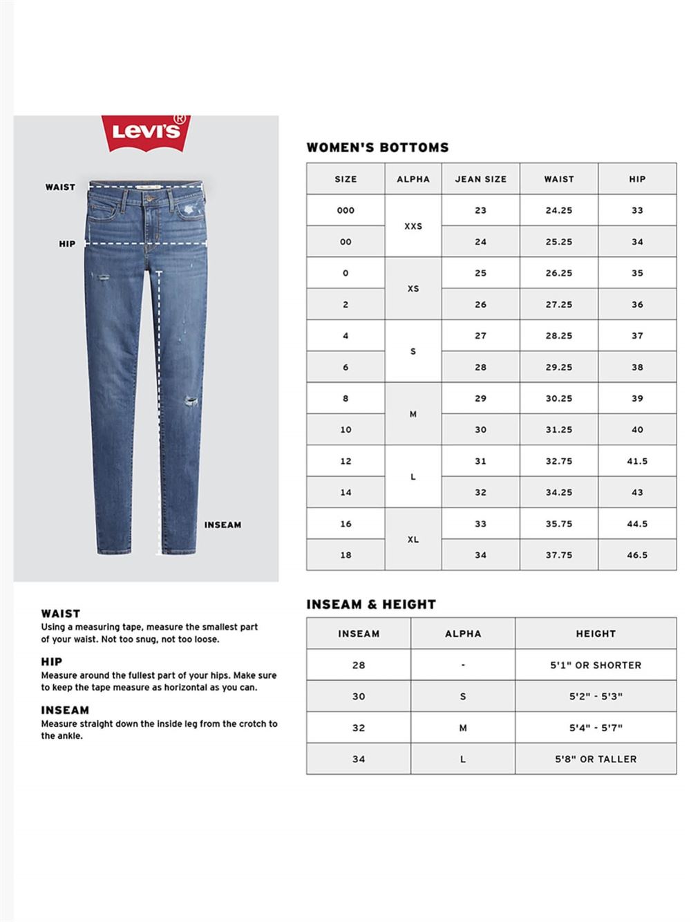 Levi's 501 Shorts Athens Blue Size Guide