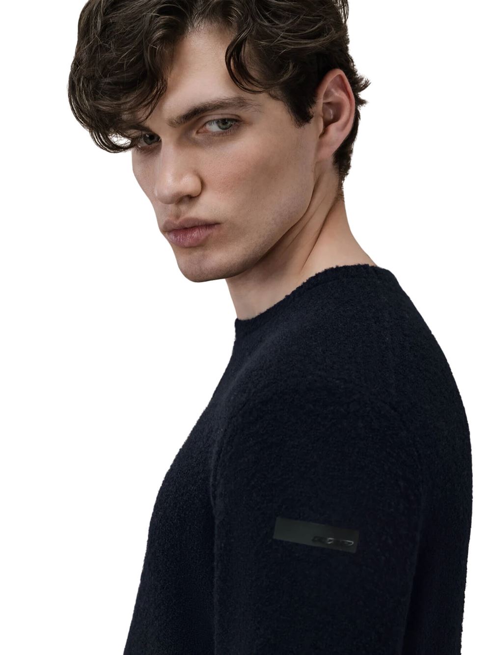 RRD Bouclè Round Knit Blue Black Detail