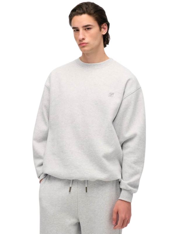 Superdry Felpa Blank Oversize Crewneck Cadet Grey Marl Frontale