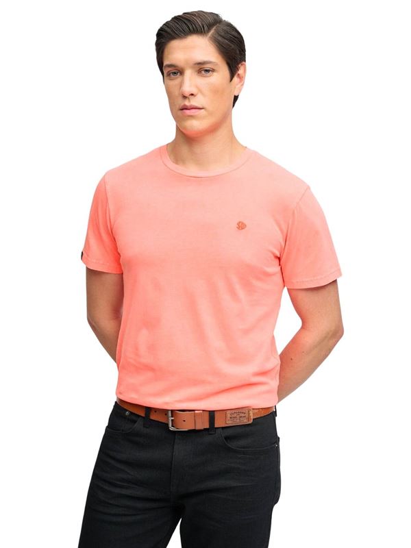 Superdry T-shirt Essential Neon Classica Arancione Fiamma Frontale