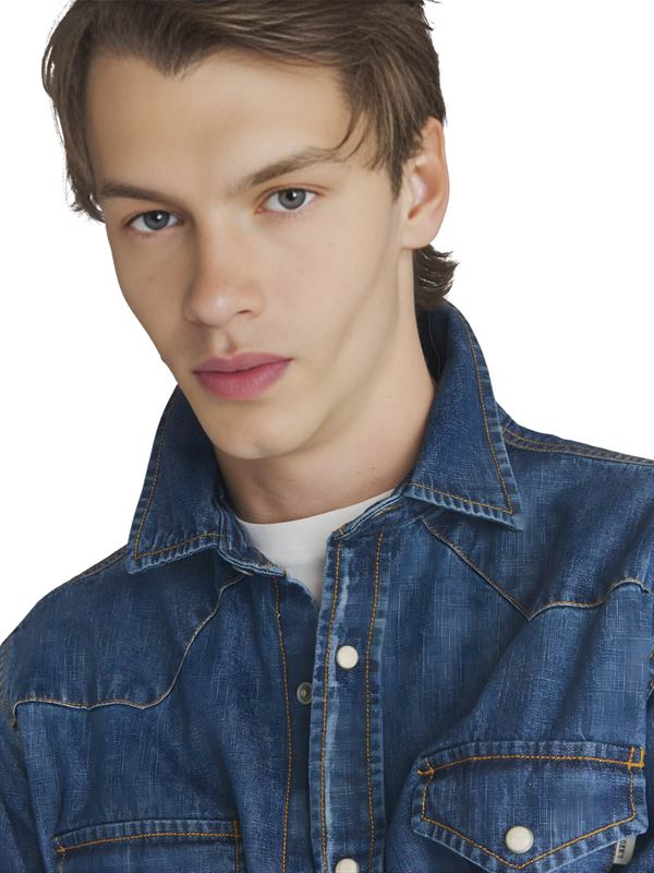 Roy Roger's Camicia Martin Denim Dettaglio