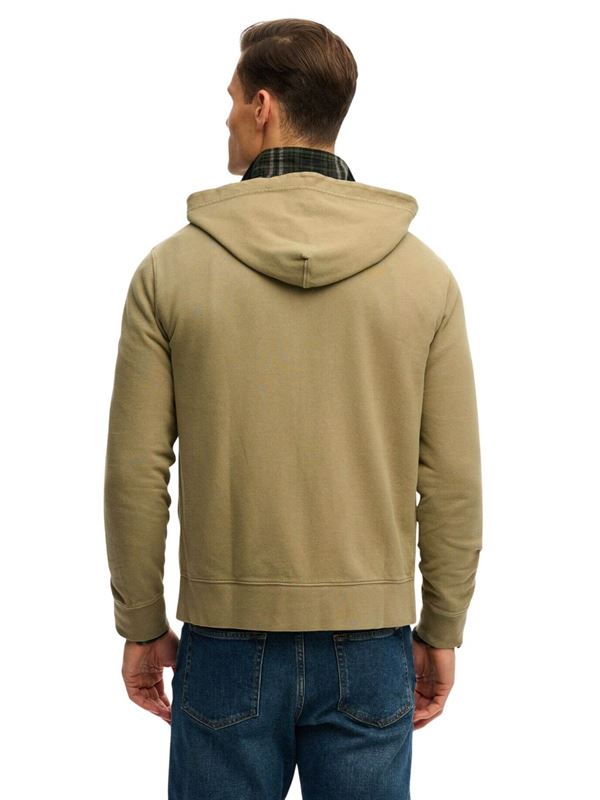 Superdry Felpa Classic Essential Zip Hoodie Salvia Argentata Retro