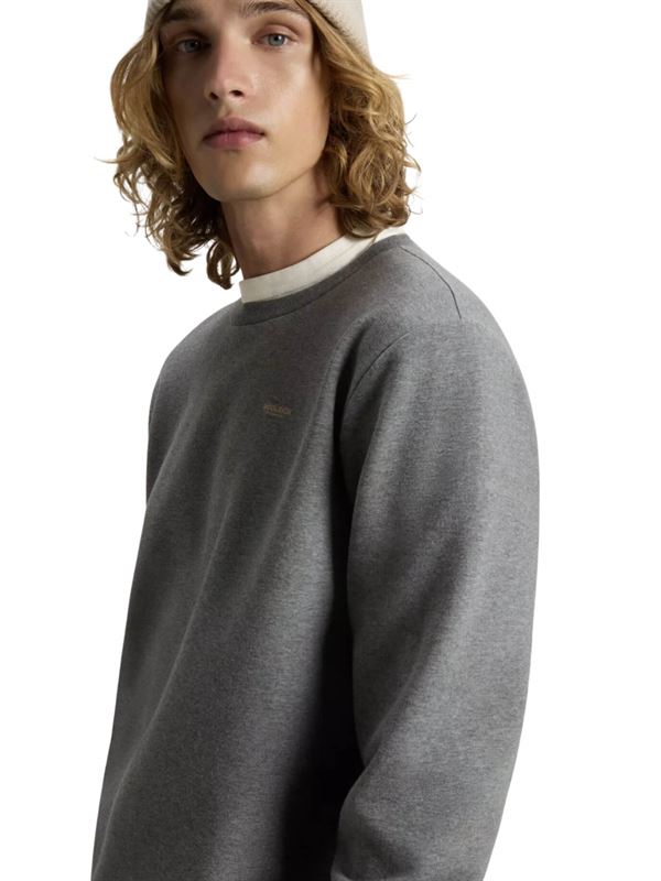 Woolrich Felpa Logo Interlock Carbone Melange Lato