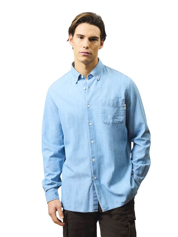 Roy Roger's Chambray Shirt Bleach Denim Front