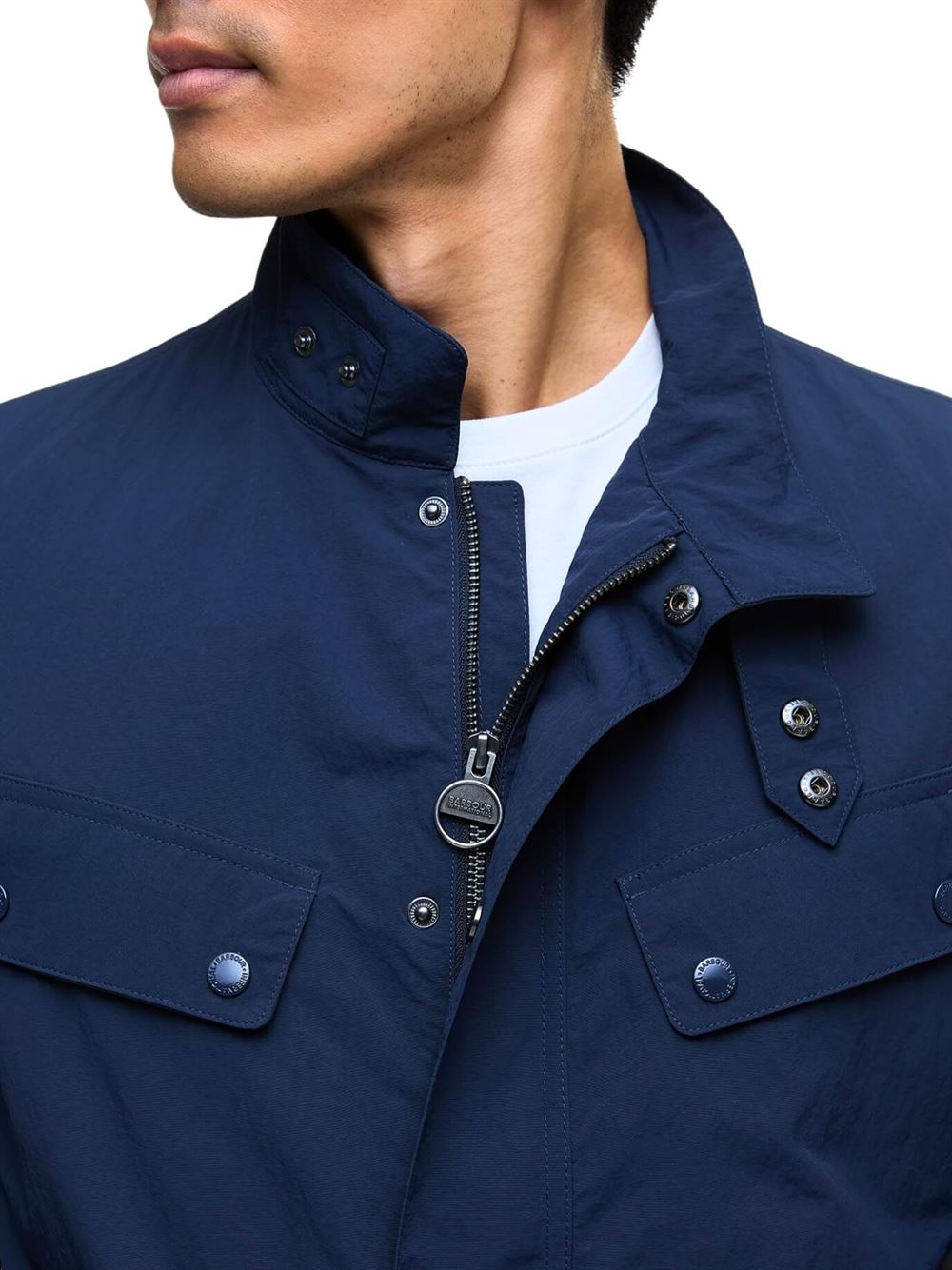 Barbour International Modern Duke Showerproof Jacket Navy Detail