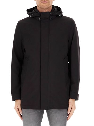 Woolrich Giacca Soft Shell Barrow Mac Coat Nero Frontale
