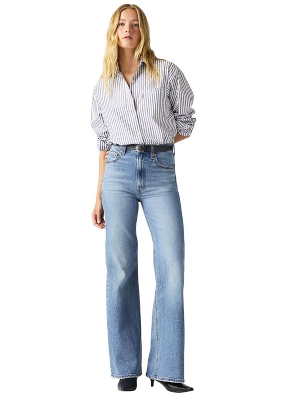 Levi's Ribcage Bell Jeans Next Saturday No Crease Blue Frontal