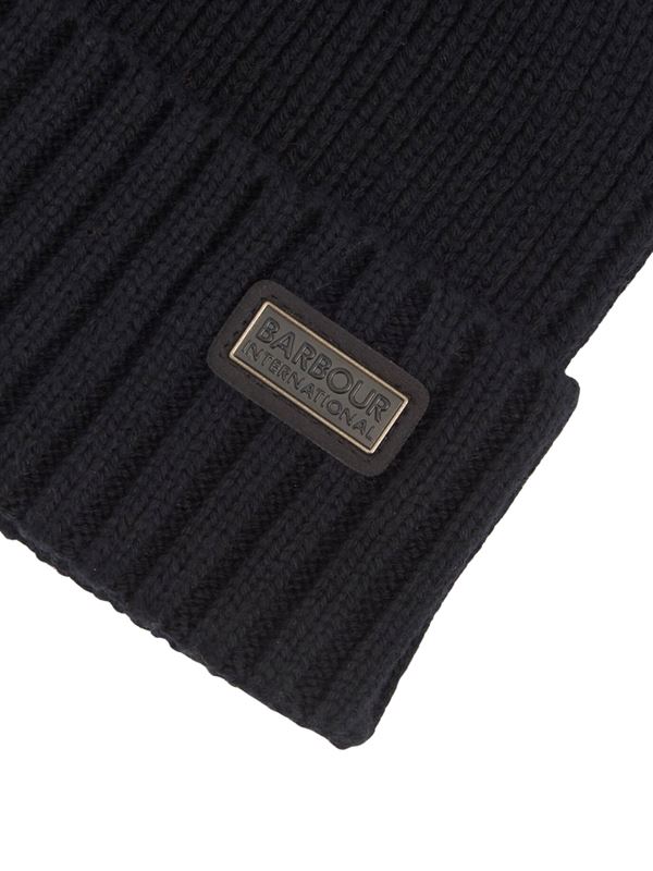 Barbour International Chester Beanie Black Logo